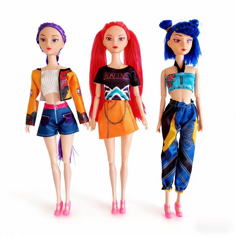3-Piece Hunter Dolls – Rumi,  Zoey Hunters’ Girl Anime Figures, 2026 Trendy Music & Lighting Cosplay Set, Ideal Birthday Present for Girls