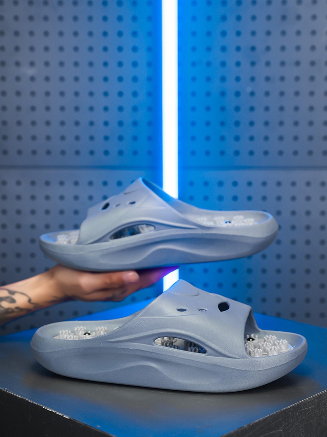 Men's Quick-Dry Anti-Slip Outdoor River Walking Sandals, Waterproof Durable Bathroom Shower Slippers, Antibacterial Colorblock PU Leather Eva Sole