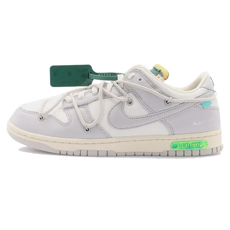 Off-White x Nike Dunk The 50 Low Top Sneakers for Men and Women – White with Green Accents Verifiable, with credentials and supporting global authentication