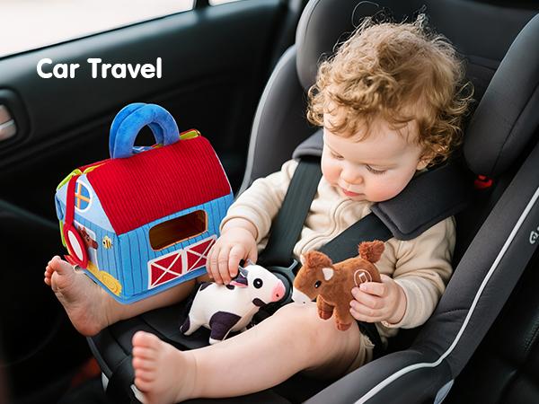 hahaland Surprise Barn with Stuffed Farm Animals with Real Sounds,Toddlers Sensory Toy,Easter Basket Stuffers,Montessori Toys for 6 Month Old Baby 1 Year Old Boy Girl Gifts,Toys for Easter,Valentines Day & Birthday Gifts