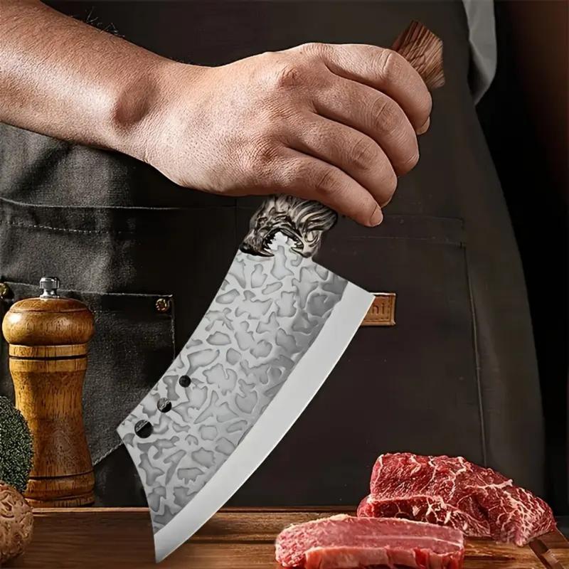 7-piece kitchen knife set, ultra-sharp stainless steel chef's knife with block, non-stick rust-proof, ergonomically designed for home and use, universal knife block, ideal for home kitchens.