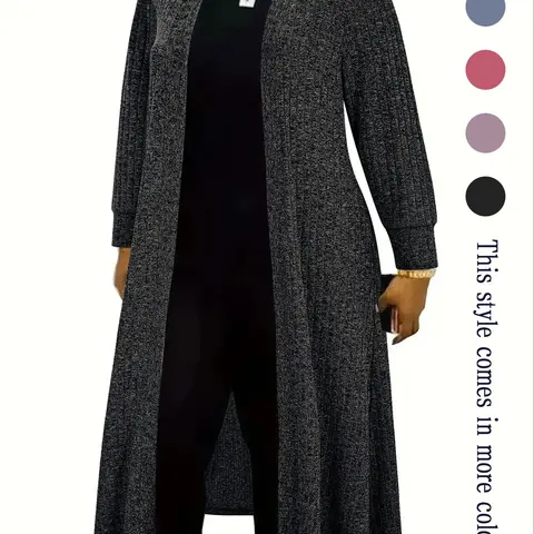 Women's Casual Chic Fashionable Loose Long Knit Cardigan, Ideal for for Autumn & Winter Outfits