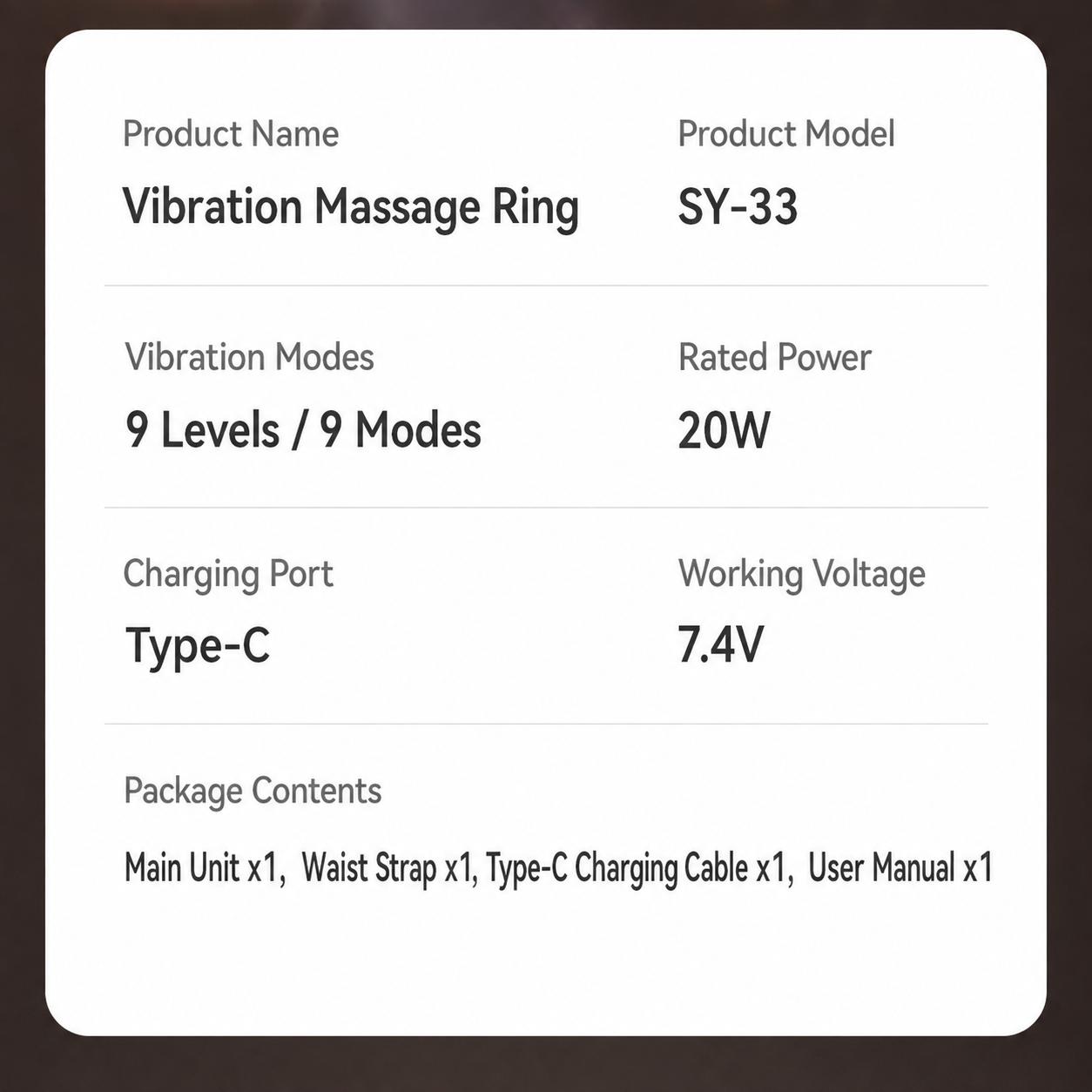 Cordless Mini Fascia Ring Massager 2026 - Wearable Unisex Fit Muscle Relief Device with Adjustable Long Strap, High-Density Multi-Pulse Hands-Free Design, Breathable Fabric, Easy Controls for Waist & Back Portable Fitness Gift