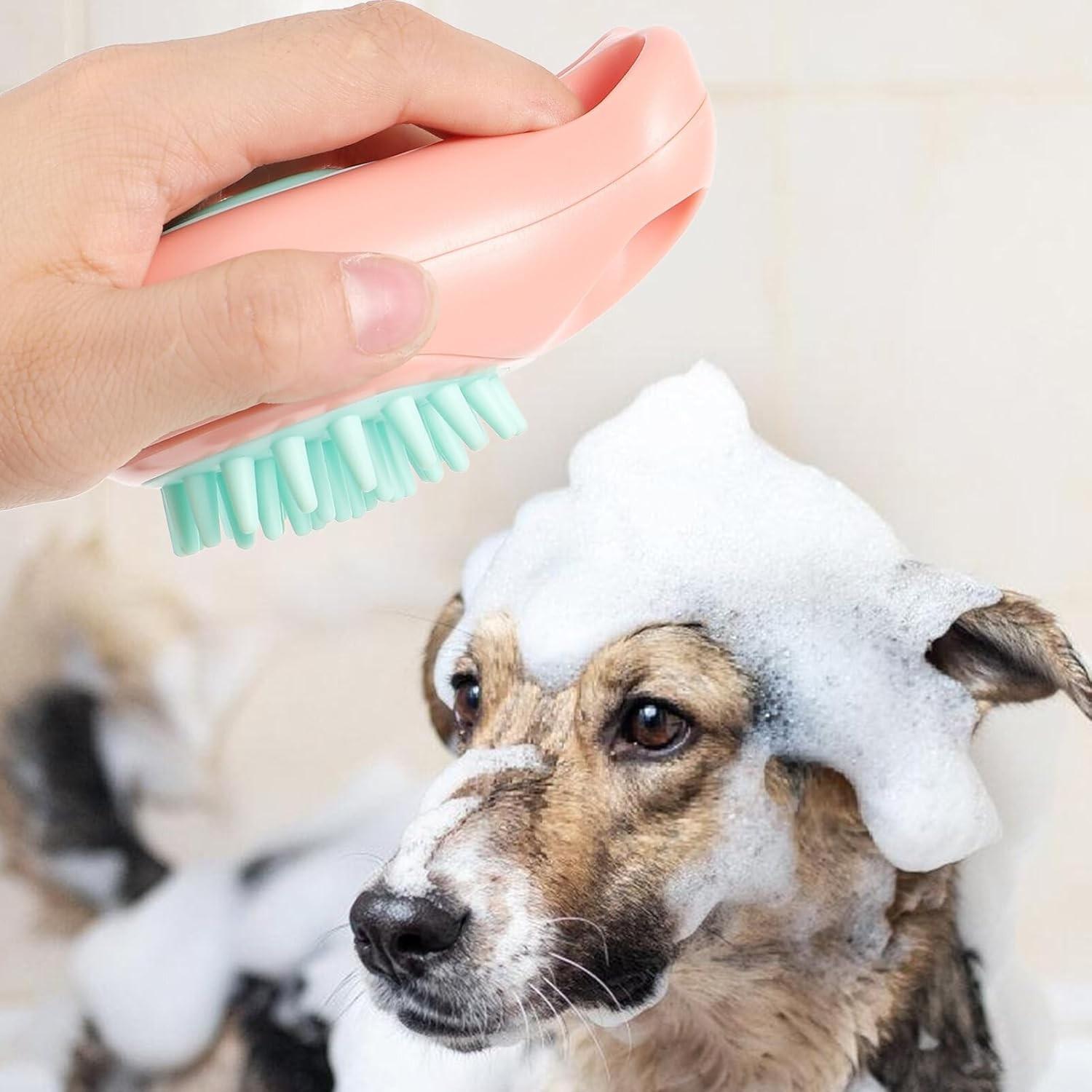 2-Pack Pet Bath Brush, Silicone Massage Comb, Soft Multi-Function Head Brush, Cat Cleaning Brush, Dog and Cat Grooming Tools