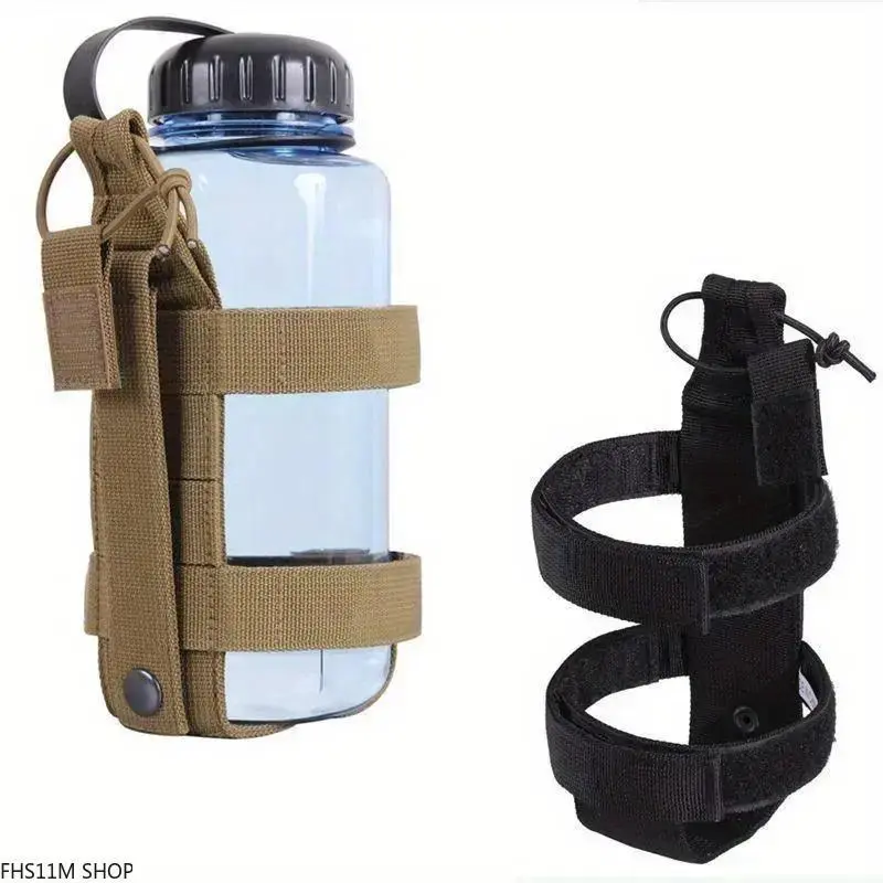 Crossbody Water Bottle Holder, Unisex Gorpcore Style Elastane Pouch with Adjustable Strap for a Secure, Hands-Free Fit During Outdoor Hiking and Camping