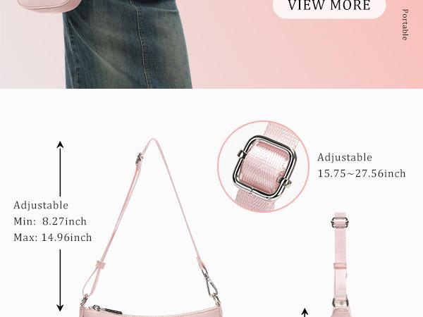 MEXS Shoulder Bag for Women 1.5L Handbags with Adjustable Strap Underarm Purse Mini Clutch Purses Trendy Crescent Bags