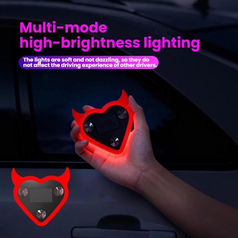 Solar RGB Car LED Window Lights, Led For Car, Romantic Heart-Shaped Neon Decorative Ambient Lighting with USB Power, Interior Led Vehicle Car Light Embellishments, Car Accessories #GLOBAL PICKS