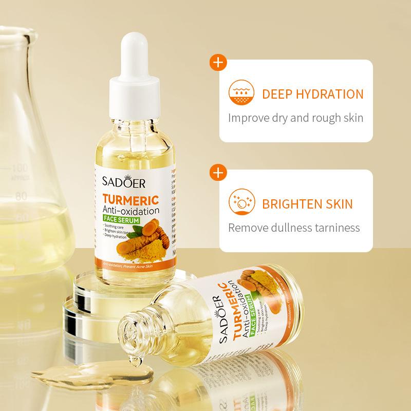 Turmeric Essence Face Serum, Antioxidant Serum, Facial Skin Revitalizing Brightening Serum, Deep Moisturizing Serum, Facial Moisturizer Essence