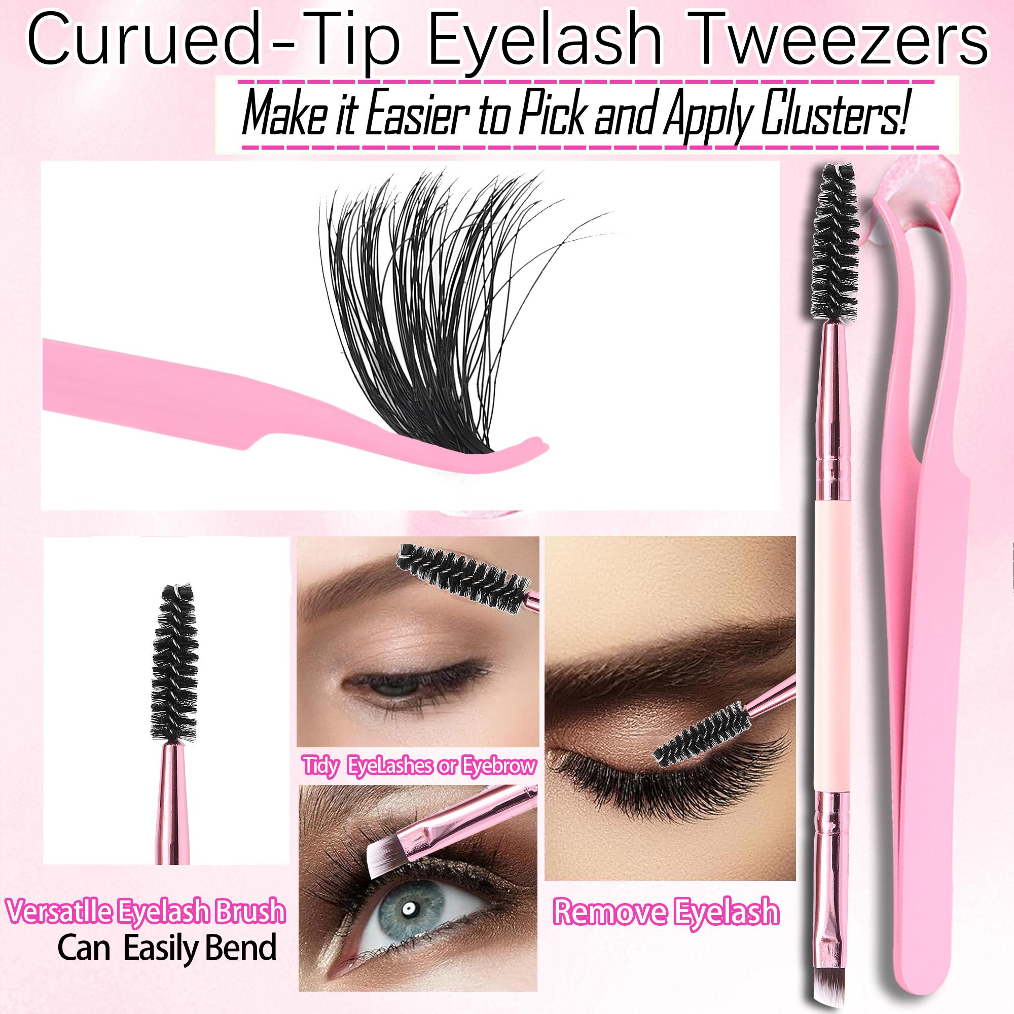 6 Styles Lash Clusters Kit Makeup Bag Kit 1868pcs Large Capacity Eyelash Extensions Volume/Mega/Full/Spikes/Bottom Lashes Clusters Kit Bulk Packs 5-20mm D Curl Wispy Individual Lash Clusters Kit with Bond&Seal DIY at Home Easily gifts DIY Eyelashes Kit