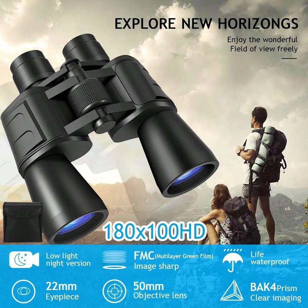 Compact Adult Binoculars, High-powered Low-light Vision, Portable Binoculars for Bird Watching, Hunting, and Camping