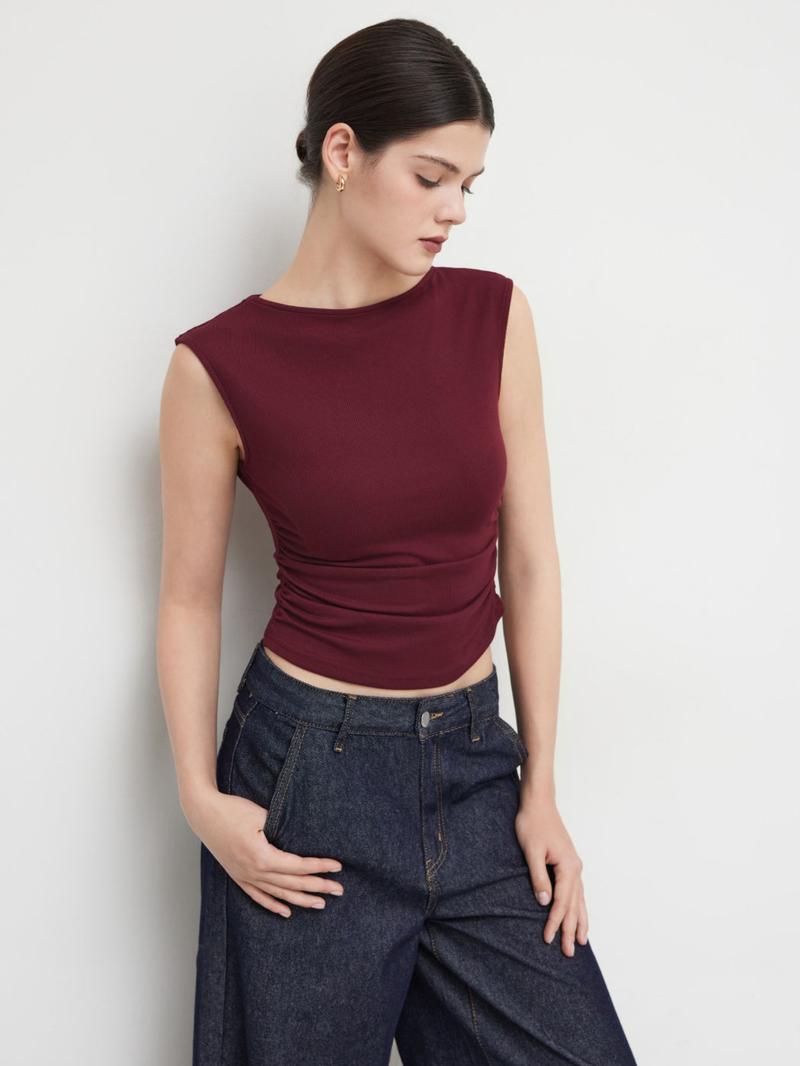 Women's Plain Tank Top, Casual Sleeveless Top for Summer, Women's Clothing for Daily Wear