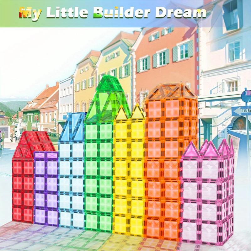DIY Magnetic Building Blocks Set, Magnetic Tiles, Castle Diamond Face, 3D Magnetic Assembly, Sensory Creative Kids Toy, 3+ Boys Girls Birthday Gift
