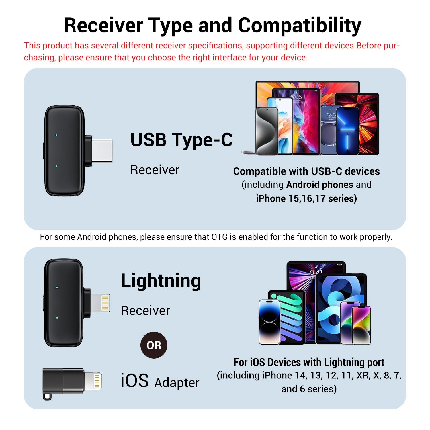 Professional Wireless Lavalier Microphone Lapel Mic with AI Voice Changing Mode, Smart Noise Cancellation - Portable Charging Case - For iPhone & Android phone, - Grade Sound for TikTok, YouTube, Vlog, Interview, Podcast