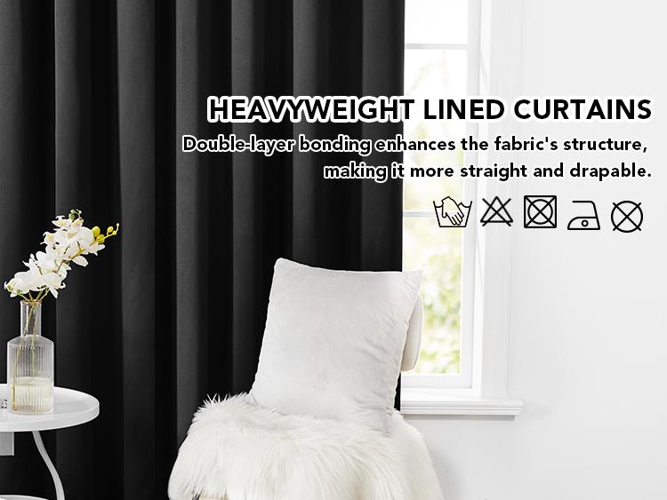 Deconovo 100% Blackout Curtains (2 Panels) - Room Decor Window Blinds, Thermal & Soundproof for Living Room, Bedroom, Office