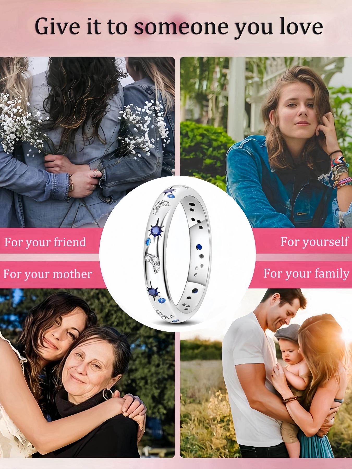 925 Sterling Silver Fashion Star & Moon Design Ring, Fashion Jewelry for Party, Daily Clothing Decor, Trendy All-match & Exquisite Jewelry for Birthday Gift