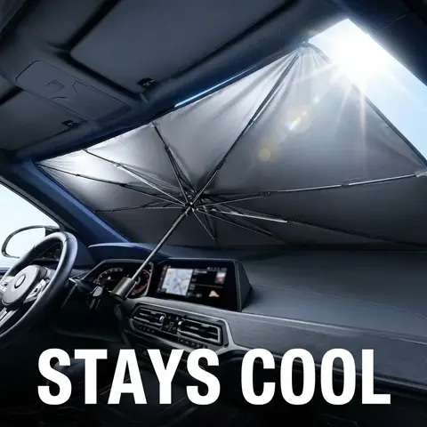 Portable Car Windshield Sunshade, Foldable Design, UV Protection, Easy Installation, Durable Material, Ideal for Daily Use, Car Sunshades for Windshield