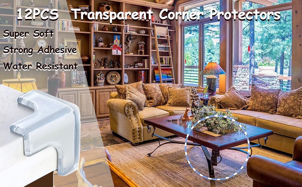 12Pcs Large 1.7inch Silicone Corner Protector T Shaped Baby Proofing Table Corner Guards Strong Adhesive Furniture Edge Bumpers for Baby Safety
