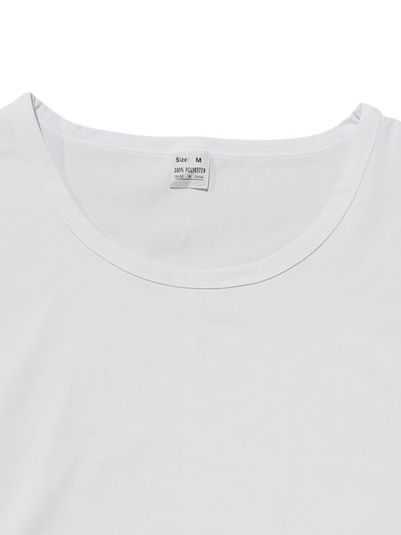 Men's Casual Round Neck Muscle Tank Top, Breathable Summer Sports Shirt with Leather Patch Details, Comfortable and Stylish