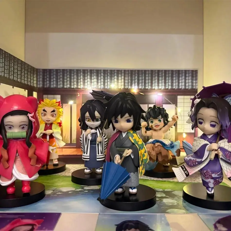 1-12PCS Demon Slayer Blind Box Figure Plum Rain Series Kochou Shinobu Tomioka Giyuu Kanroji Mitsuri Blind Box Figure Toy Gifts
