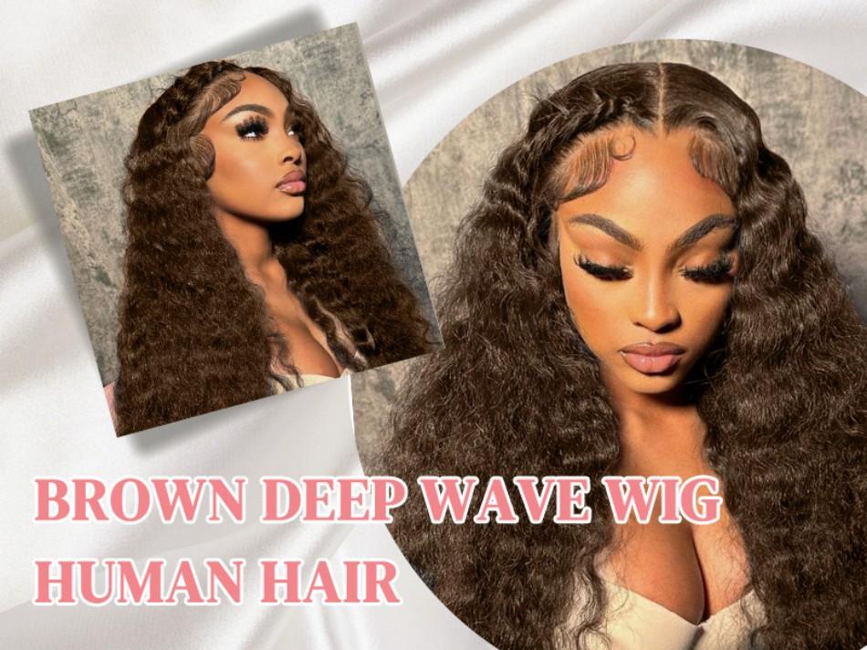 [New In] Bling Hair 13x6 13x4 Chocolate Brown HD Lace Front Wig Human Hair Wigs for Black Women 180% Denisty Deep Wave Lace Frontal Wigs Curly 4# Pre Plucked with Baby Hair Colored Wig TikTokShopHolidayHaul
