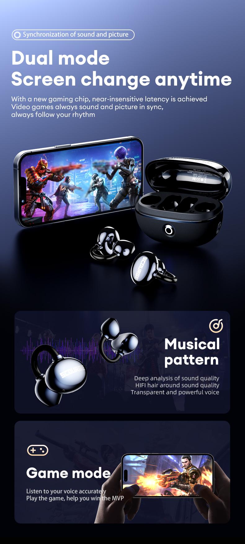 Transformers T83 Wireless Earbuds High Sound Quality headphone 360°Panoramic Stereo Space Sound Effects Comfortable To Wear