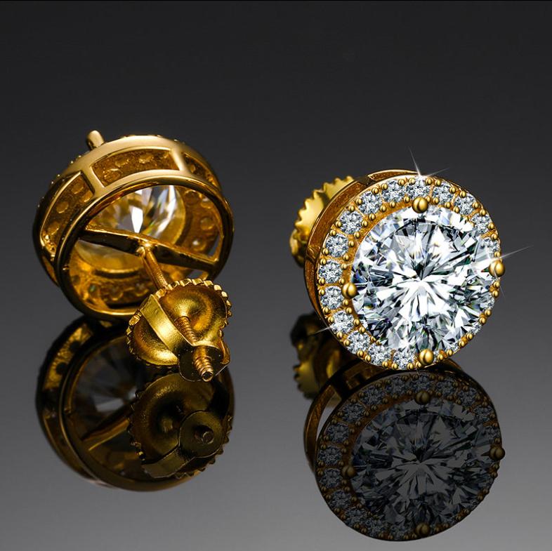 【E103 live2】UCCIYO Lab-created moissanite Earrings S925 Sterling Silver Stud Screw Back Earrings Earrings for Women Men Fashion Simple Style Jewelry Gift Wedding Daily Birthday Anniversary Halloween