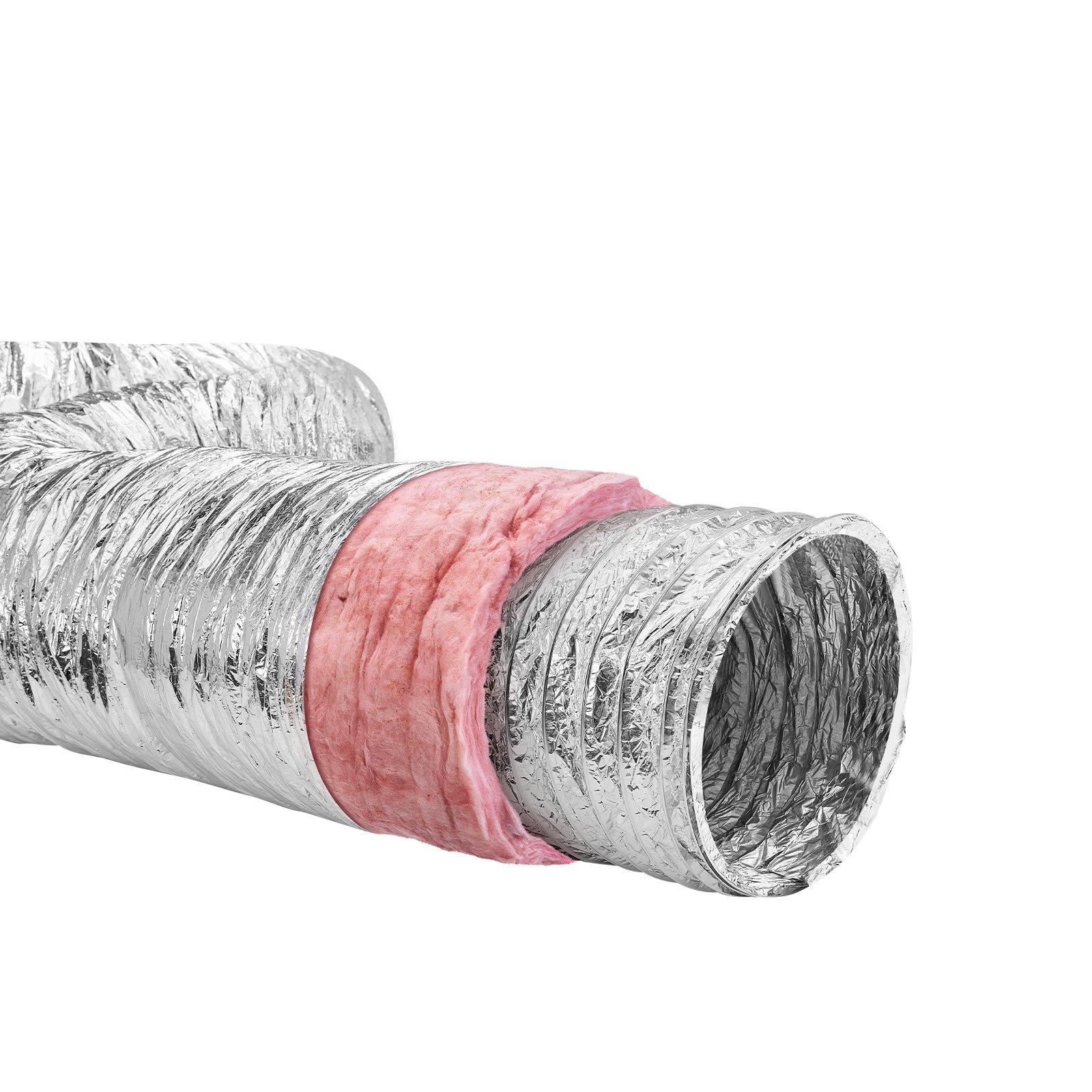 fathersdaygift  VEVOR Dryer Vent Hose, 5'' Insulated Flexible Duct 25FT Long with 2 Duct Clamps, Heavy-Duty Three Layer Protection for HVAC Heating Cooling Ventilation and Exhaust, R-6.0 Flame Resistance Value
