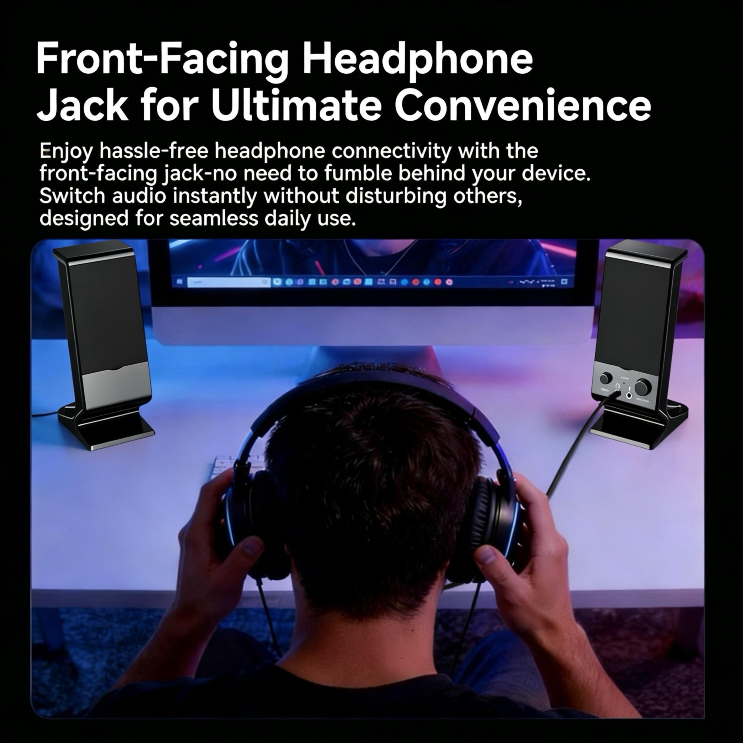 Computer wired Bluetooth desktop speaker, dual speakers, 360 ° surround sound, desktop speaker, high volume, suitable for office, gaming, watching movies, desktop audio, USB powered speaker