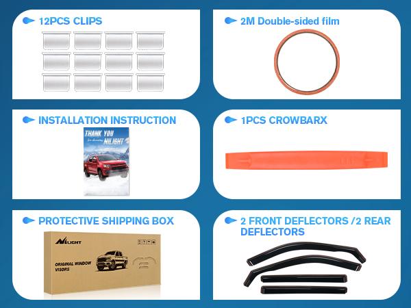 Nilight in Channel Window Deflectors for Toyota Highlander 2020 2021 2022 2023 2024 2025 Vent Window Visors, Rain Guards-4PCS Car Accessories Cover Vehicle Truck  dealsforyoudays