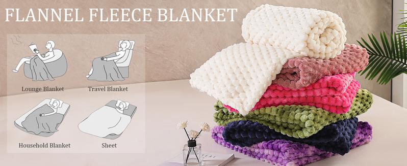 Exclusivo Mezcla Soft Fleece Throw decor  Blanket, Stylish Jacquard Throw Blanket for Couch or Bed, Fuzzy Cozy Lightweight for All Season