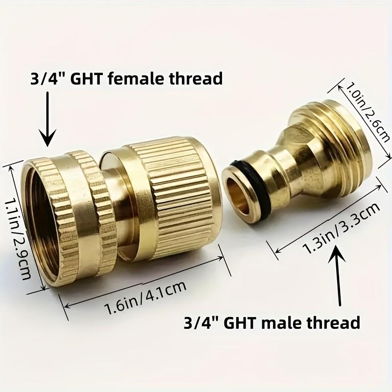 2 Quick Connect Hoses for Garden Faucet, Eu Standard Metal Material, Easy Connection Design, Compatible with 3/4 Inch Hose Fittings, Garden Hose Adapter, Garden Hose Connector, Water Hose Quick Connect
