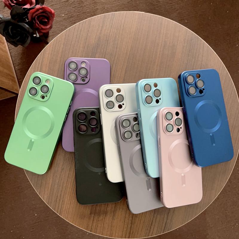 Magnetic Case For iPhone 17 Air 17 16 15 14 13 12 11 Pro Max, Slim Soft Silicone Protective Case with Full Camera Protector, Compatible with MagSafe, Shockproof Protection Cover for Women Men