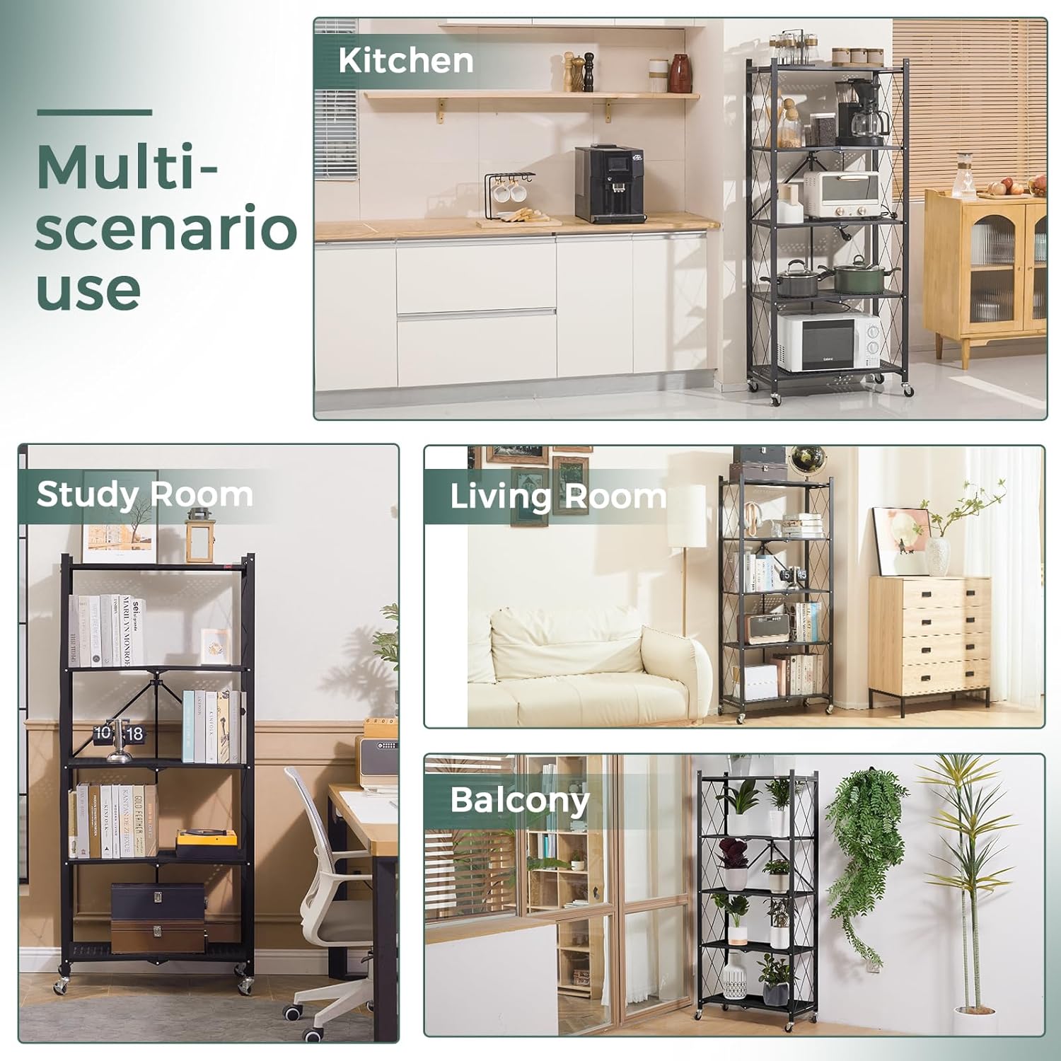 Joybos Foldable Storage Shelving Unit with Lockable Wheels, Space-Saving Organizer Rack for Home and Office, Freestanding Metal Rack, White rotatablerackshoes Space-Saving balcony plantstand stable garage storage holders & racks Joybos Foldable Storage Shelving Unit with Lockable Wheels, Space-Saving Organizer Rack for Home and Office, Freestanding Metal Rack, White rotatablerackshoes Space-Saving balcony plantstand stable garage storage holders & racks