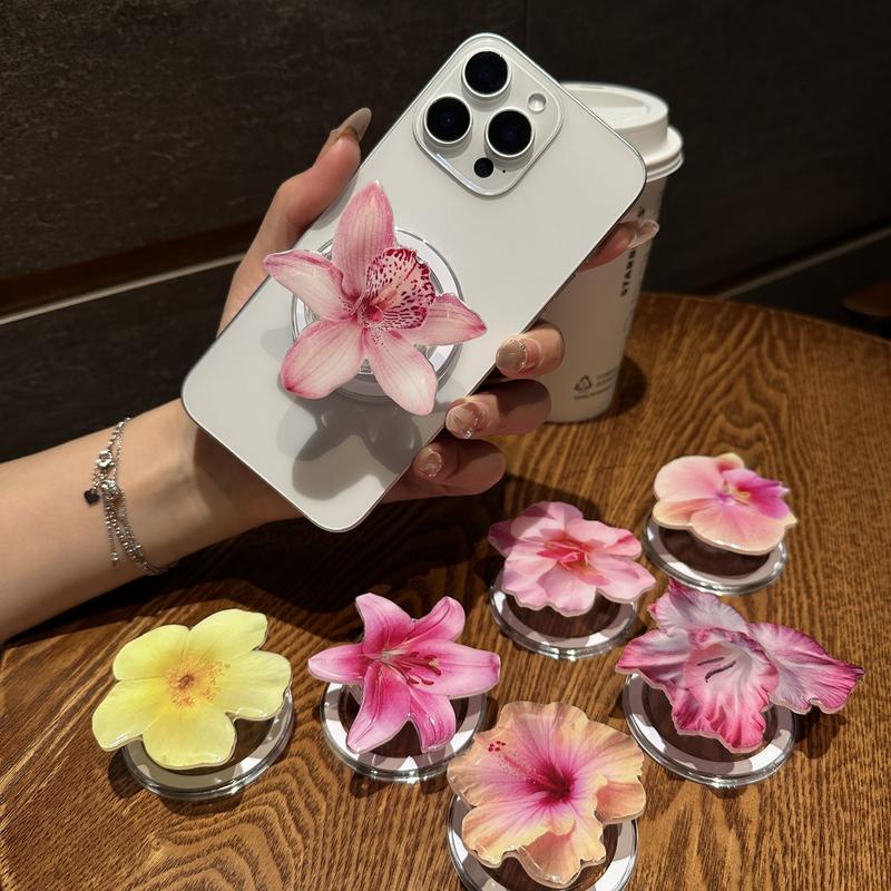 Orchid Acrylic Drop Glue Mobile Phone Holder Desktop Folding Portable Orchid Mobile Phone Grip HN124