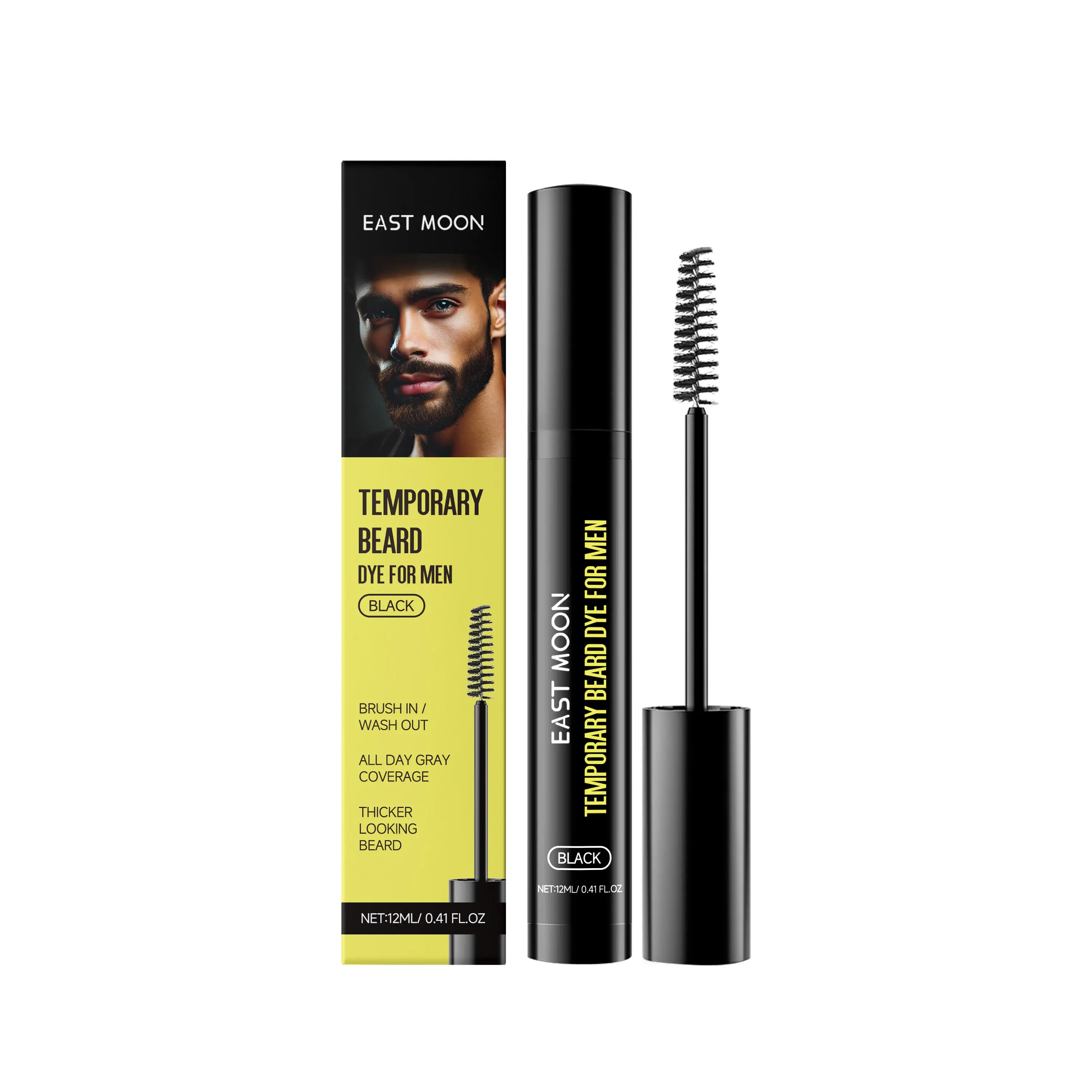 Beard Club One-Day Beard &Eyebrow Color - Available in Four Colors andFour Sizes - Temporary Color for Beard andEyebrows, Covers Greys, Fills in Patches, andEnhances Volume - 30 Applications Per Tube