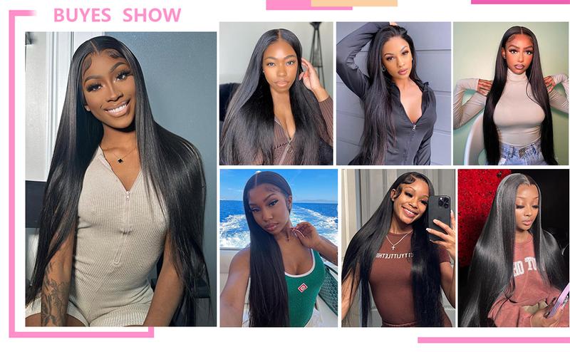 Bling Hair Pre Plucked Pre Cut 5x5 Lace Closure Wig Bleach Knot Straight Glueless Human Hair Wigs 180% Density 3 Seconds To Wear For Beginners 30 Inch