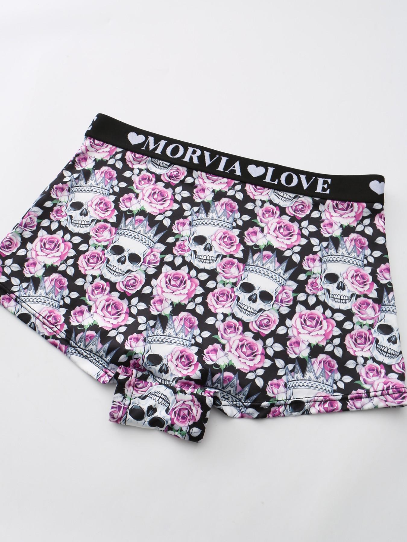 10-Pack Random Women's Cartoon Printed Daily Casual Elastic Knit Underwear Set, Soft Comfortable Fitted Panties, Elastic Waistband, All-Season Wear, Random Blind Box Pack, Soft Stretch Underwear