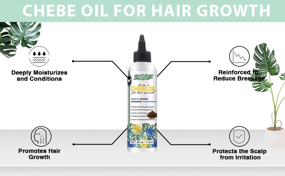 Chebe Hair Oil for All Hair Types -Natural Moisturizer Hair Oil for Healthy Scalp and Hair Growth Hydrating Thickening Haircare Moisture Repair