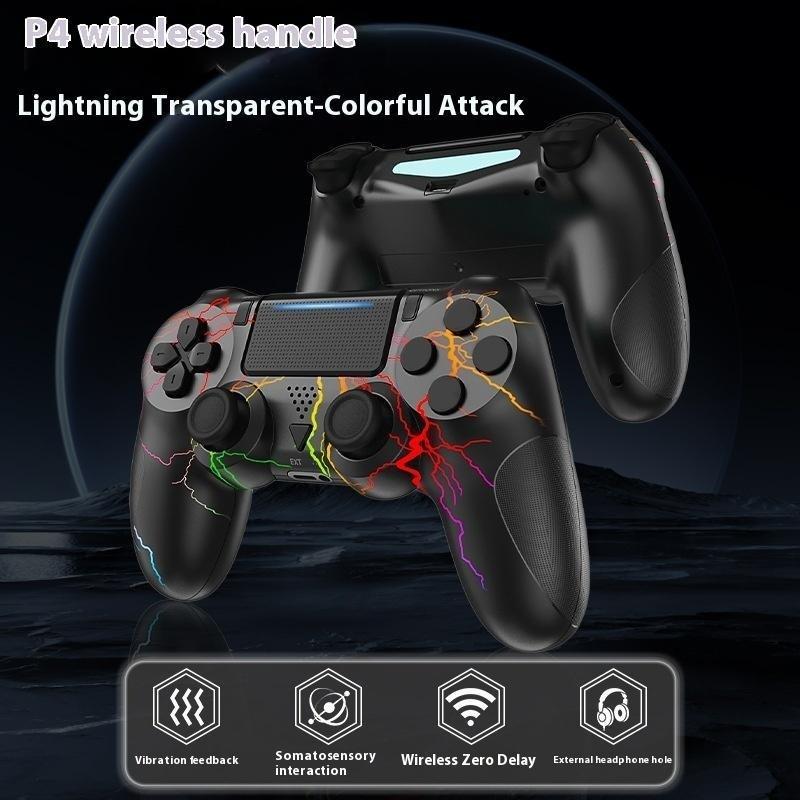 PS4 Wireless Controller, Limited Edition with Colorful Lightning Attack Design, Built - in Vibration Feedback, Six - Axis Gyroscope, Compatible with PS4 Players.