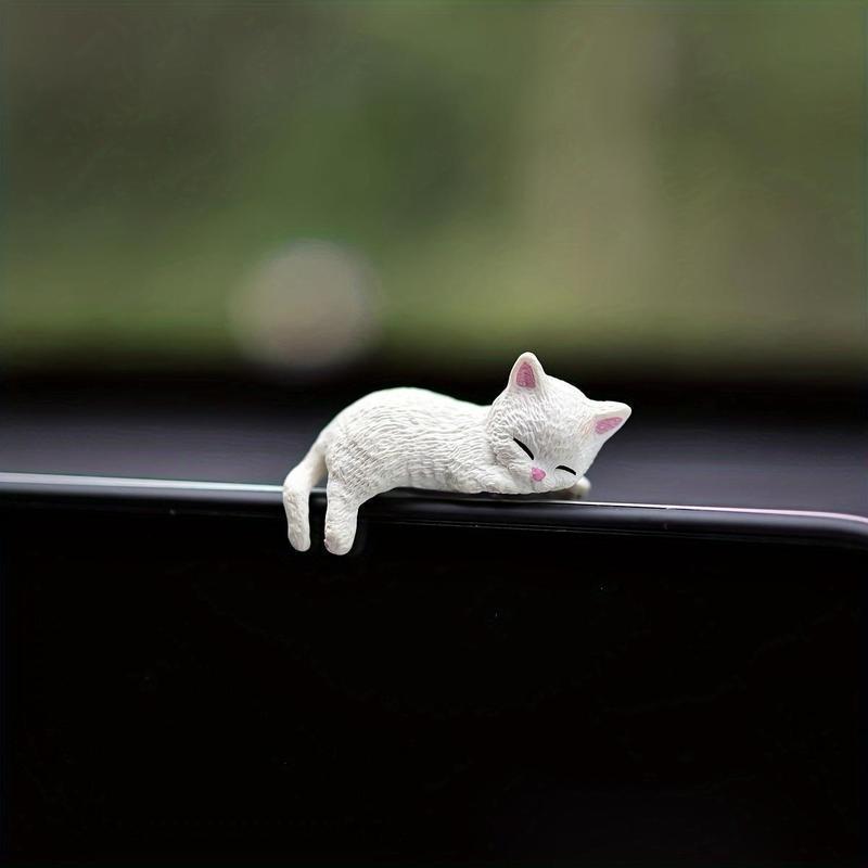 5-Count Adorable Cat Figurines, Car Dashboard Accessories for Vehicle Decoration, Enhances Car Interior with a Cute Touch, Car Interior Accessories, Aesthetic Car Accessory