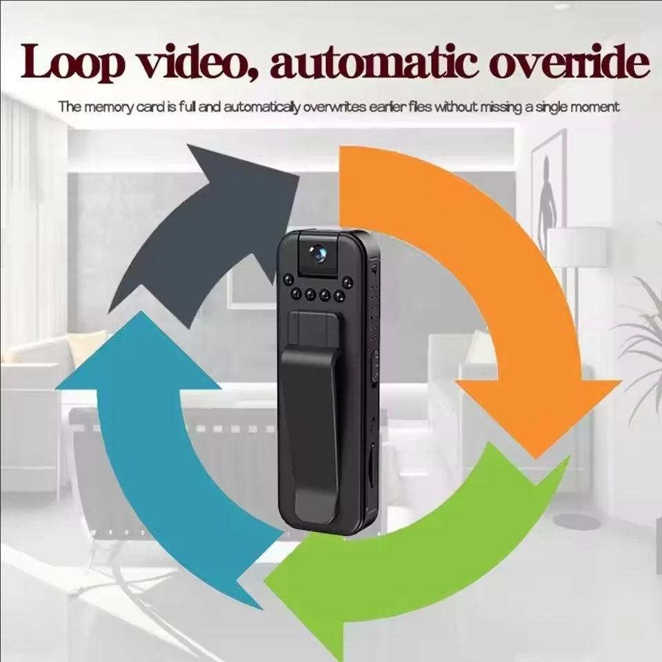 Wearable Sports Camera with Night Vision, USB Rechargeable Sport Dv Camcorder, Ideal for Safety and Outdoor Activities