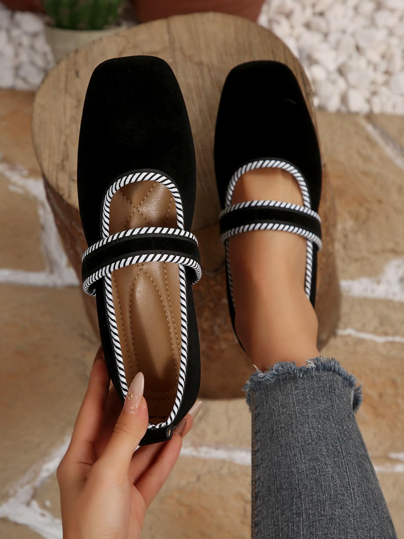 Women's Vintage Square Toe Mary Jane Shoes, Comfortable Low Heel Single Shoe, Fashion Commuter Women's Shoes, All Seasons