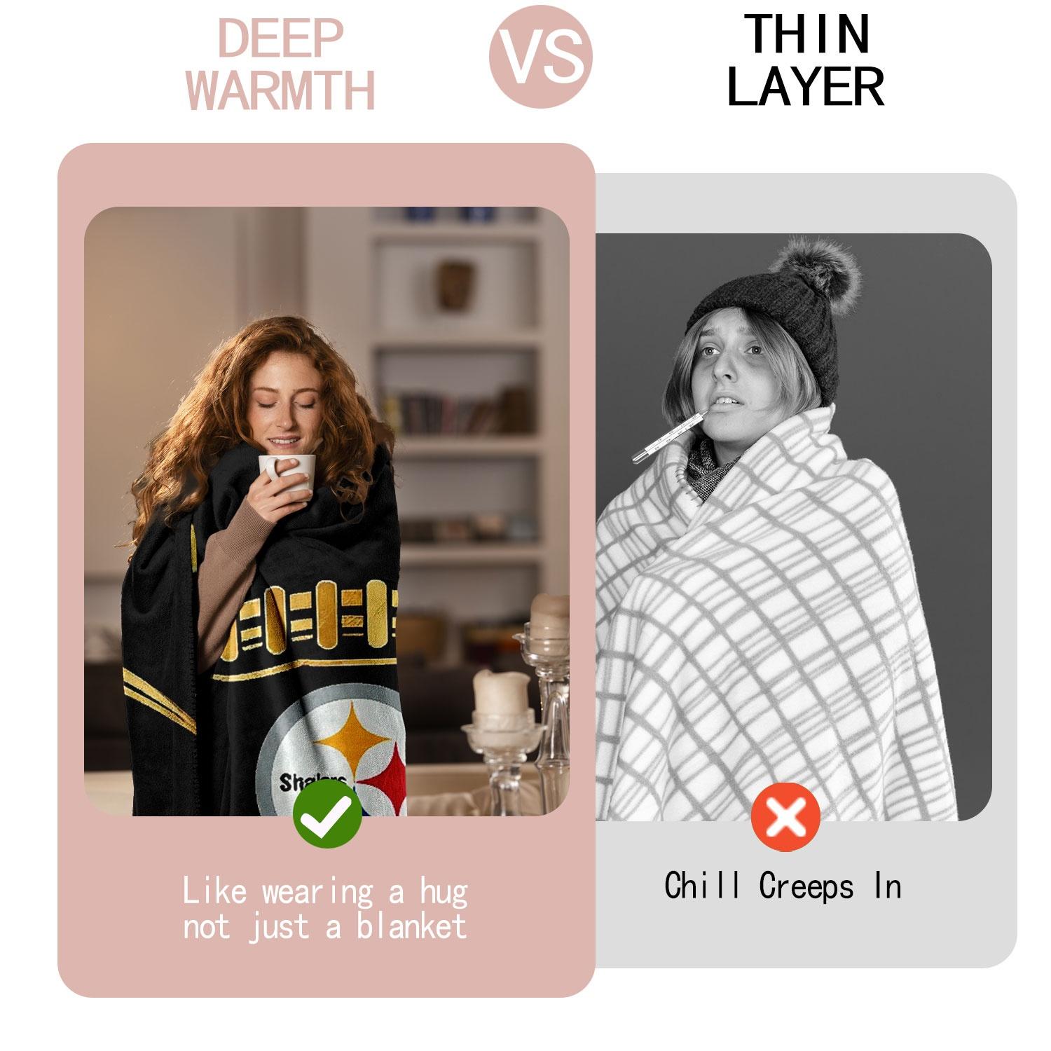 1pc Pittsburgh Steelers Football Eye Field Design Flannel Fleece Throw Blanket, Super Soft Plush Microfiber Warm Cozy Lightweight Anti-pilling for Couch Sofa Bed Living Room Office, Adults Men Women