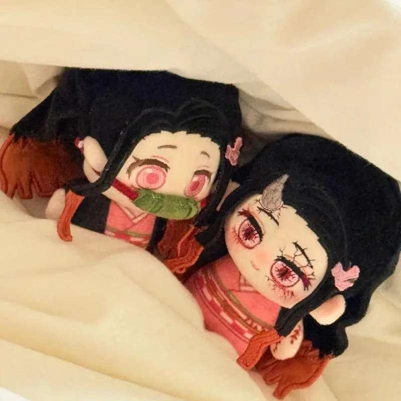 2026 New hot item Anime Nezuko Kamado Plush Doll Japanese Demon Slayer Cotton Doll 10cm Backpack Keychain Birthday Gift