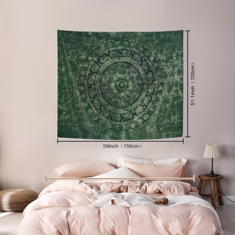1Pc Bohemian Mandala Printed Tapestry, Boho Floral Design, Polyester Tapestry, Tapestry Wall Mural, Wall Hanging Living Room Bedroom Office, Home Decoration Room Decoration Party Decoration, with Free Installation Package