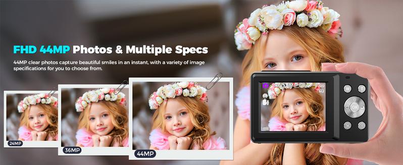 Digital Camera, FHD 1080P Camera, Digital Point and Shoot Camera with 16X Zoom Anti Shake,Suitable for teenagers and beginners,Holiday Gifts Handycam Pink,Holiday gifts, Christmas