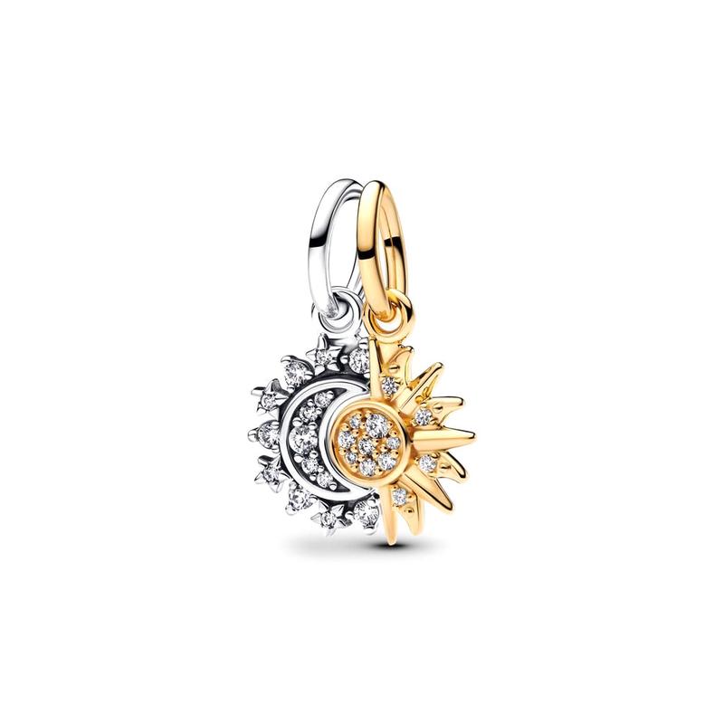 Splittable Sun & Moon Charm,Jewelry Accessories,Bracelet Pendant Jewellery Necklaces Hypoallergenic Cubic Zirconia Hypoallergenic Gold Plated