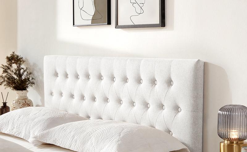 Tufted Upholstered Headboard Twin/Full/Queen/King Size, Solid Wood Head Board with Durable Metal Legs, Adjustable Height Bed headboard from 37” to 51” Fabric Headboard in Modern Button Design