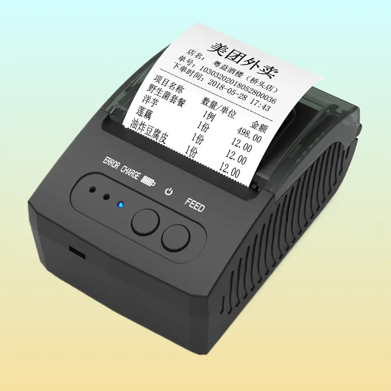 POS-5811 Portable Bluetooth 4.0 Thermal Receipt Printer Mini Wireless Device For Printing Order Slips, Transaction Bills, And Small Adhesive Labels
