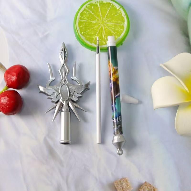 4pc Anime Weapon Design Pens, Trident Gun Ballpoint Pen, Creative Stationery Neutral Pen, Office Signature Pen, Ideal Gift for Back-To-School Season